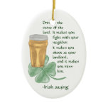 Beer & Shamrock/Irish Saying (St Patrick's Day) Christmas Tree Ornaments