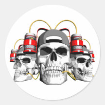 Beer Skulls Stickers