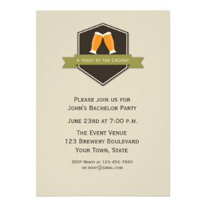 Beer Toast Bachelor Party Announcement