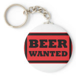 beer wanted red icon key chain