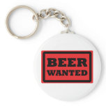 beer wanted red icon key chain