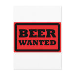 beer wanted red icon postcard