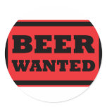 beer wanted red icon sticker