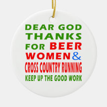 Beer Women And Cross Country Running Christmas Tree Ornament