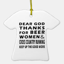 Beer Women and Cross Country Running Ornament