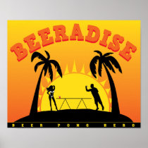 Beeradise Beer Pong Poster posters