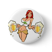 BeerRedhead Pinback Button