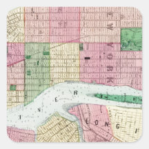 Beers’ street map of New York City (1873).jpg Square Sticker