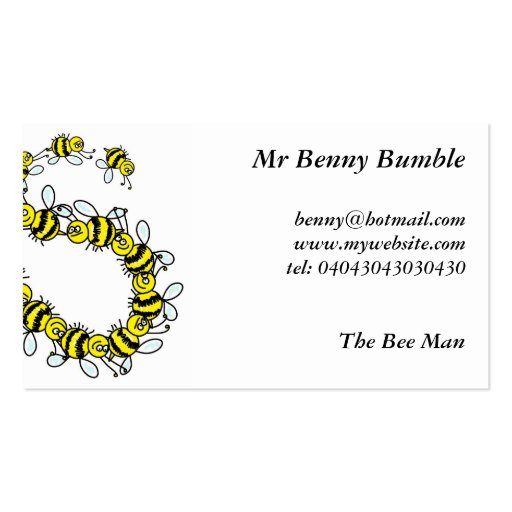 Bees Business Card (front side)