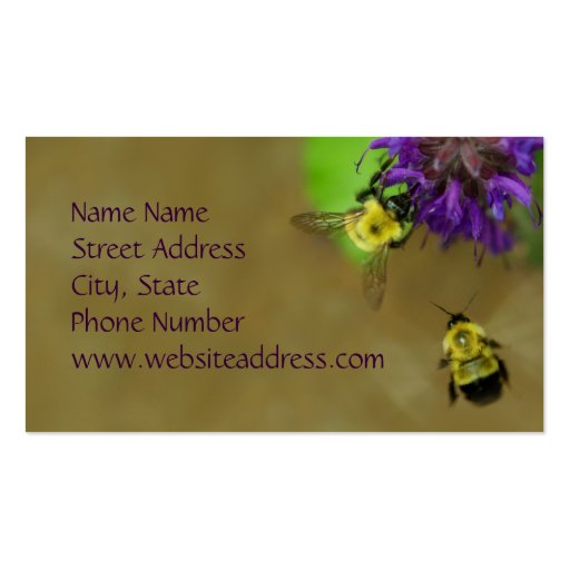 Bees Business Card (front side)
