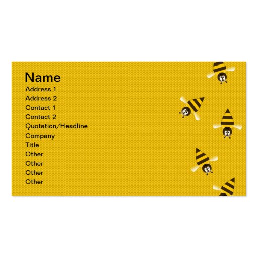 Bees Business Card Template (front side)