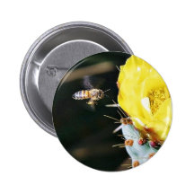 Bees Cactus Flowers Pin