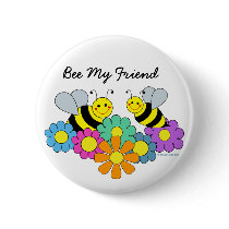 Bees & Flowers buttons