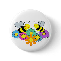 Bees & Flowers buttons