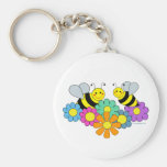 Bees & Flowers Keychain