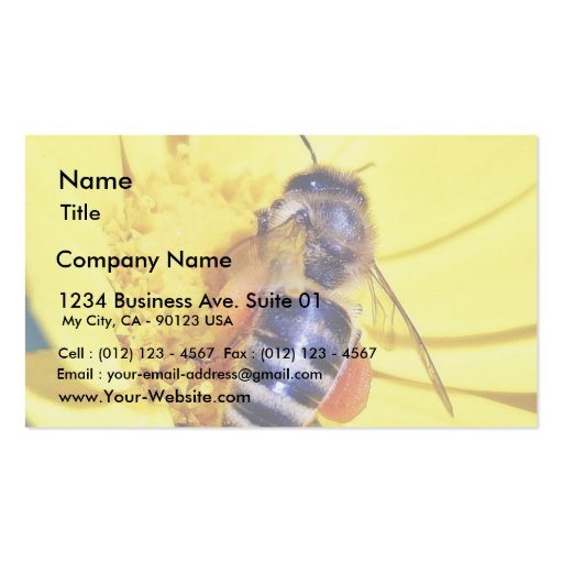 Bees Flowers Pollen Business Card (front side)