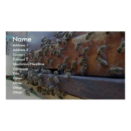 Bees Getting In Their Hive Business Card Templates (front side)