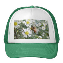 Bees Honey Bee Wildflowers Flowers Daisies Photo Mesh Hat