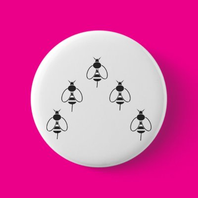 Bees in Formation Pinback Button Zazzle_button