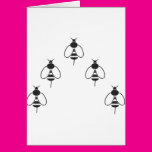 Bees in Formation Greeting Cards