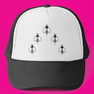 Bees in Formation Mesh Hats Zazzle_hat