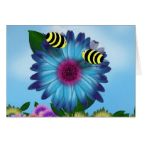 Bees Meeting on Blue card card