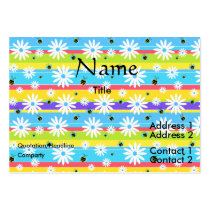 personalize, dooni designs, customize, promotional, nature, cute, spring, summer, bees, insects, animals, kids, daisy, daisies, flowers, stripes, pastel, colorful, fun, Business Card with custom graphic design
