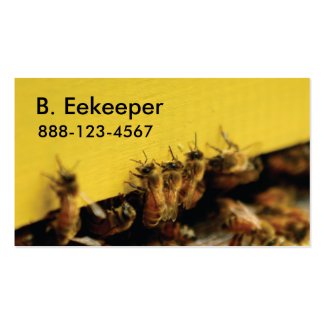 bees on yellow hive business cards