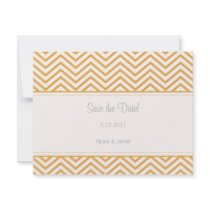 Beeswax Chevron Print Save the Date Annoucement Invitations