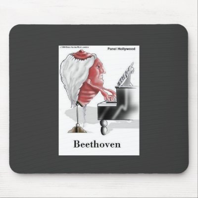 Beethoven Cartoon On Quality Funny Mouse Pad by beardiethor123
