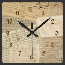 Beethoven Music Manuscript Medley wall clocks