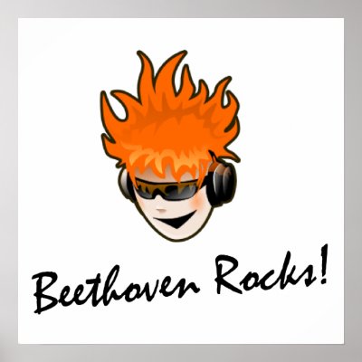 Beethoven Rocks! Poster by FunnyFloridian