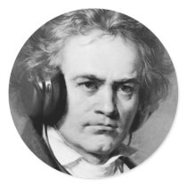 Beethoven Rocks Round Stickers