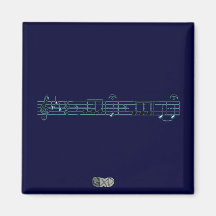 Beethoven Symphony No. 5 (Blue) Refrigerator Magnet