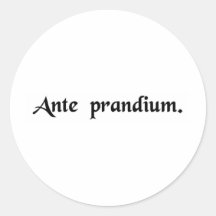Before a meal round sticker