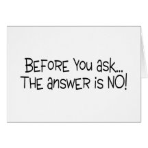 Before You Ask The Answer Is No Greeting Card