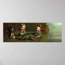 Befriending an Alligator fairy Art Print
