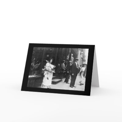 Beggar Woman on Broadway in New York City 1909 Card by lc_vintagephotos