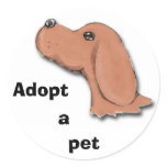 begging, Adopt, a, pet Round Stickers