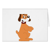 Begging Cartoon Puppy Card