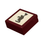 Begging Grey & White CAt Keepsake Boxes