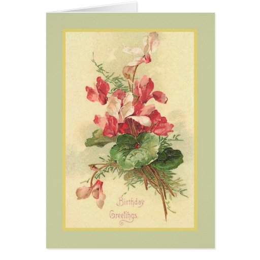 begonia vintage birthday card