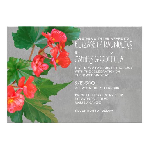 Begonia Wedding Invitations