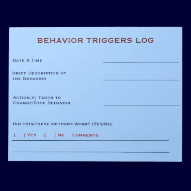 Behavior Triggers Log (Sky Blue) notepads