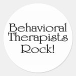 Behavioral Therapists Rock Round Stickers