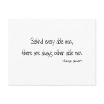 Behind Every Able Man quote postcards