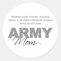 Behind Every Strong Soldier 1 Round Sticker