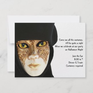 Behind the Mask Halloween Invitation invitation