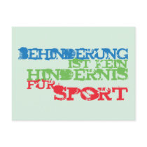 Behinderung ist kein Hindernis für Sport postcards
