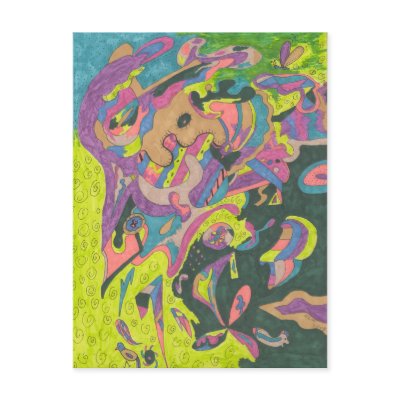 Behold, Original Abstract Post Card by RLMdesignes